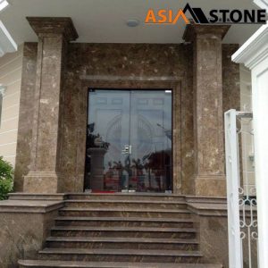 Mặt tiền ốp đá nâu tây ban nha