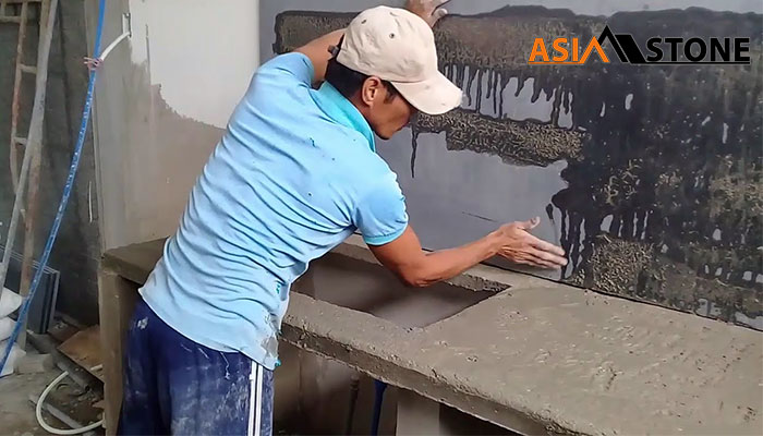 Thi công đá mặt bếp